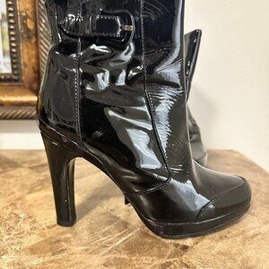 FENDI PATENT LEATHER ANKLE BOOTS